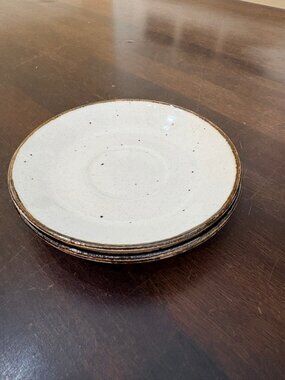 Johnson Brothers Desert Sand Saucers Set of 3 Ironstone Patio Brown 5.625 Inch